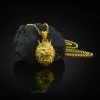 Pop Crown Lion Head Hip Hop Halsband Män unisex guldpläterad Hiphop Animal Pendant