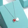 Ny pendelhalsbandsdesigner Love Gold and Silver Wedding Engagement Gift Series Classic Lover Double Heart Pendant Female Fashion Designer High Quality