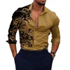 Herren Casual Shirts passen richtiges Hemd -Hemd Langarm -Barockdesign perfekt für Partys und tägliche stilvolle Präsentation
