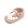 Babyschoenen Schattige babymeisjesschoenen Zachte zool PU-leer Borduren Bloemen Flats Antislip peuter