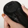 Franja de cabelo humano preto, clipe aéreo em extensões de cabelo, corte sem corte, franja de cabelo natural, postiços para mulheres em franja de ar