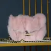 TOTES LOPARD FUR FURBAG Panie Prawdziwa torba Messenger Winter Fashion wielofunkcyjne ramię