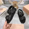 24S designers walk the show Maillard color matching flat shoes diamond check second kill market spring and summer series thick soled women sandals casual shoes 35-39