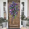 Dekorativa blommor konstgjord båge krans hängande vårfönster dörr girland för hem vardagsrum sovrum dekor prydnader