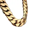 24-Karat-Halskette für Männer, vergoldete Kette, Edelstahl, Gold, kubanische Gliederkette, Schloss, Hiphop-Topas, Kunststofffolie, 2 Stück 3039