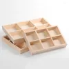 Jewelry Pouches Wood Empty Display Tray Stackable Girds Organizer Stand Jewellery Storage Packaging For Store Exhibit