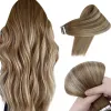 Extensões de fita de brilho completo em extensões de cabelo remy cabelo humano balayage destaca invisível sem costura 6/60/6 cola de cor para salão de beleza