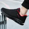 Chaussures noires Chaussures de sport confortables pour hommes Taille 47 Amosphérique Air Air Coussin pour chaussures Walk Sneakers Casual Running Shoes Footwear