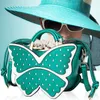 Abendtaschen 2024 Damenmode Vintage Polka Dot Schmetterlingsform Design Kordelzug Handtaschen Umhängetasche Umhängetasche Party Alltag