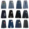 JNCO Streetwear Jeans a gamba larga Uomo Y2K Hip Hop Harajuku Aquila Ricamato Pantaloni in denim casual retrò Pantaloni larghi a vita alta 240318