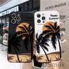 Funda de teléfono de árbol de coco para iPhone 15 14 13 Pro 12 11 Pro Xs X XR Max 8 7 SE fundas de silicona fuerte cubierta trasera suave