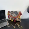 Kvällspåsar vintage kedja Tassel Crossbody Bag kuvert Koppling Purse Summer Vocation Embrodery Messenger Shoulder Women