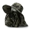 Chapeaux à large bord Camo Chapeau de protection solaire Pêche Sun Shading Protection du cou Respirant Coupe-vent Randonnée Thé Cueillette Pographie Couvre-visage Châle