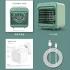 Elektriska fläktar 2023 Ny USB Electric Cooler Portable Air Conditioner Mini Cooling Fan 2 i 1 Stationär luftfuktare för hemmakontoret 240319