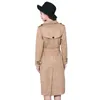 Trench moda in pelle scamosciata scamosciata donna Primavera Autunno Cappotto lungo S-6XL Giacca a vento Trench doppiopetto femminile A2841 240319