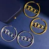 Geometric round earrings designer for women highend minimalism modern style stud earring plated gold deluxe letter earrings 2024 accessories zl175 I4
