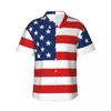 Camisas casuais masculinas patriótica bandeira americana camisa de férias estrelas e listras impressão verão homens blusas clássicas design respirável tops