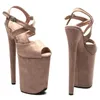 Dance Shoes Peep Toe 23CM/9inches Suede Upper Plating Platform Sexy High Heels Sandals Pole 077