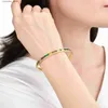 Bracelets de charme En acier inoxydable Femmes Bracelet Plaqué Or Manchette Coloré Tennis Cz Chunky Bracelet Bracelet Bijoux Réglable L240319