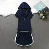 Cotton Tracksuit Women's Zipper Sweatshirt and Short Sets Two Piece Sets Juicy Brand Summer Women's Set