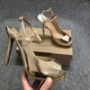 Chaussures habillées Mode Femmes Stilettos Pompes Peep Toe Slip-On Sandales Printemps Élégant Talons Hauts Designer Zapatos Mujer