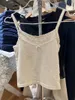 Débardeurs en dentelle pour femmes, petit gilet camisole avec nœud français, court, doux et épicé, pure et sexy