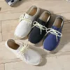 Skor sommar svart vit bule manlig casual canvas hampa innersula fiskare ljus skor etnisk stil män espadrille lägenheter skor tyh6