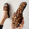 Slippers 15One-line Leopard Print Half For Women Outer Wear 2024 Fashion Pointed Flat Sandals Without Heel Large Size Sandal