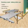 Joiners Mini Woodworking Precision Table Panel Saw med Main Saw och Scoring Saw Wood Cutting Hine Kit rostfritt stål Skjutbord