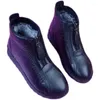 Chaussures de marche 2024 Hiver Femmes Bottines Mode Chaud Mère Fond Plat Confortable Antidérapant Fermeture À Glissière Avant Chaussures Femme