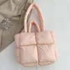 Drawstring Luxury Women Bag Minimalist Space Bags Brand Tote Soft High-quality Checkered Hand Held Fashion Plaid Shoulder 2024