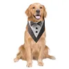 Dog Apparel Formal Tuxedo Adjustable Wedding Bandana With Bowtie For Small Medium Large Dogs Pet Supplies