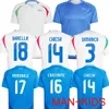 2024 Italiaanse voetbalshirts Italiaanse jersey SCAMACCA IMMOBILE CHIESA voetbalshirts RASPADORI JORGINHO BARELLA BASTONI VERRATTI Maglia Italiana nationaal team