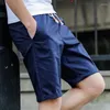 Running Shorts 2024 Summer Casual Mens Solid Color Kne Length Pants Thin Breatble Beach Löst storlek 5xl