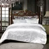 Biancheria da letto matrimoniale, set da 4 pezzi in raso jacquard in stile europeo