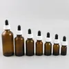 Storage Bottles 12 X 5ml 10ml 20ml 30ml 50ml 100ml Empty Amber Glass Essential Oil Bottle With Childproof Dropper 1oz 1/2oz Drop Containers