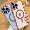 クリアマグサフ磁気ケースソフトTPUシリコンショックプルーフカバーカメラレンズフィルムプロテクター用iPhone