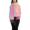 Scarves Multi Neon Paint Scarf With Tassel Tie Dye Print Warm Soft Shawls Wrpas Lady Design Head Autumn Y2k Funny Bufanda