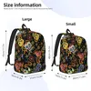Backpack Men Women Large Capacity School For Student Cute Day Of The Dead Skulls With Bandana Paisley Bag