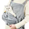 Costumi per gatti Grembiule da trasportino Pile artico Pet Accogliente Sling Mani libere Cani Spalla anteriore Porta sacco a pelo per