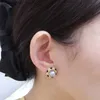 ZHBORUINI 14K plaqué or naturel perle boucles d'oreilles bleu Zircon grande perle S925 argent oreille aiguille boucles d'oreilles pour les femmes bijouxC24319