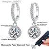 Stud NeeTim 0.5ct 1ct D couleur Moissanite boucles d'oreilles originales 925 boucles d'oreilles en argent sterling pour les femmes étincelant bijoux de luxe de mariageC24319