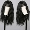 Perruques synthétiques EASIHAIR perruques synthétiques longues ondulées noires pour femmes perruque ondulée naturelle avec frange résistant à la chaleur Cosplay usage quotidien faux cheveux 240328 240327