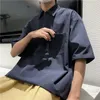 Męskie koszule polo polo dla mężczyzn o krótkim rękawie 11-shirt w stylu Hongkongu Odzież wysokiej jakości topy Zipper Camisas de Hombre
