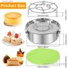 Baking Moulds Flan Mold Set 304 Stainless Steel Flan Pan Mold with Lid 1.5QT Flan Baking Mold Round Cake Baking Flan Maker Cheesecake Pans L240319