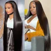 Addictive Brazilian 30 40 Inch Bone Straight Lace Front Human Hair Wigs Hd Transparent baby hair Glueless Lace Frontal Wig
