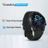 Armbanduhren TicWatch Pro 512 MB Smart Watch Herrenuhr Wear OS für iOS Android NFC Zahlung Eingebautes GPS IP68 Wasserdichte Bluetooth Smartwatch 240319
