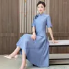 Ethnische Kleidung 2024 Chinesisches verbessertes Qipao-Hochzeitskleid Cheongsam Nationale Blumenstickerei A-Linie Orientalischer eleganter Satin