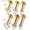 Stud 10pcs G23 Titanium Earrings Set Zircon Stone Push in Nose Studs Threadless Earring Sexy Ear Helix Lip Piercing Wholesale JewelryC24319