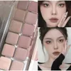 Eye Shadow New 12 Color Korean Eye Shadow Tray Low Simation Eyeshadow Palette Full Matte Daily Eyes Makeup Korean Tea Apricot Eyeshadowl2403